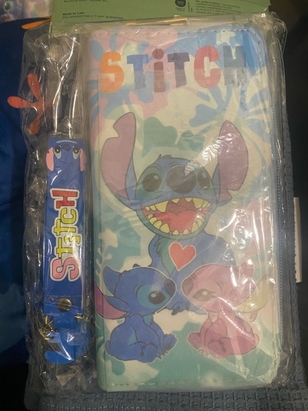 Disney Stitch Zip Wallet in Pastel Blue & Pink